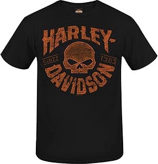 harley-davidson 军装 - 男式黑色骷髅图案 t 恤 - camp arifjan